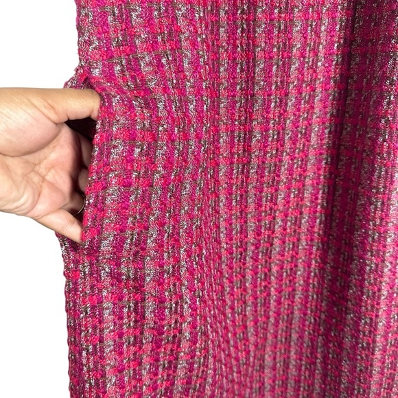 J. Crew Factory Womens Sleeveless Lined Pink Tweed Shift Dress Preppy Size 12 - Picture 9 of 13